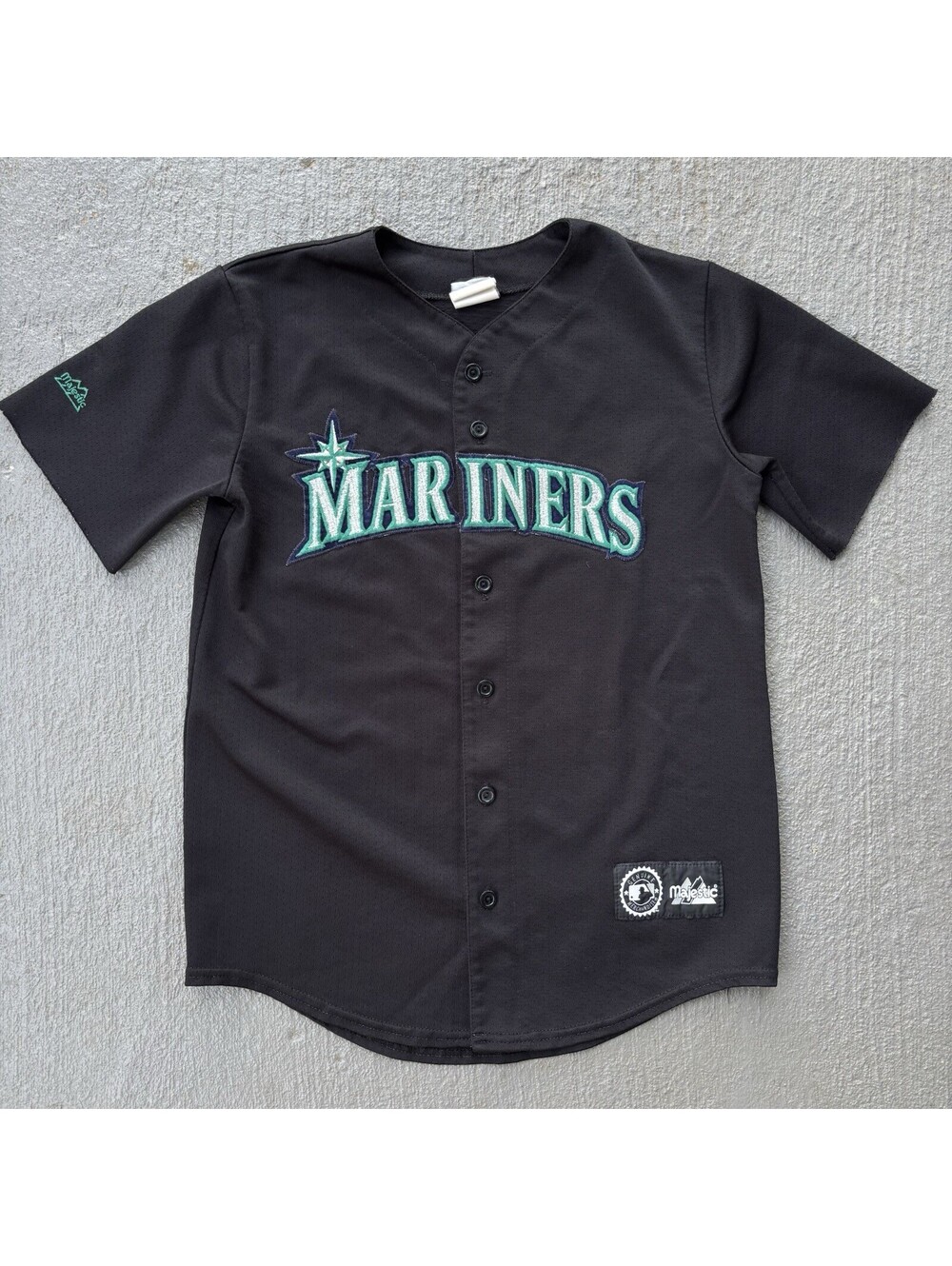Vintage 90s Seattle Mariners Majestic MLB Baseball Jersey Cut Sleeve YOUTH XL